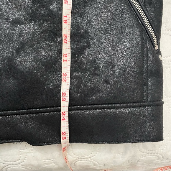 Armani Exchange AX Men’s Black Moto Jacket Faux Sherpa Lined Size M - Picture 7 of 16